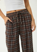 Reverie Seersucker Pant - Coffee Check - Margaret River Hemp Co