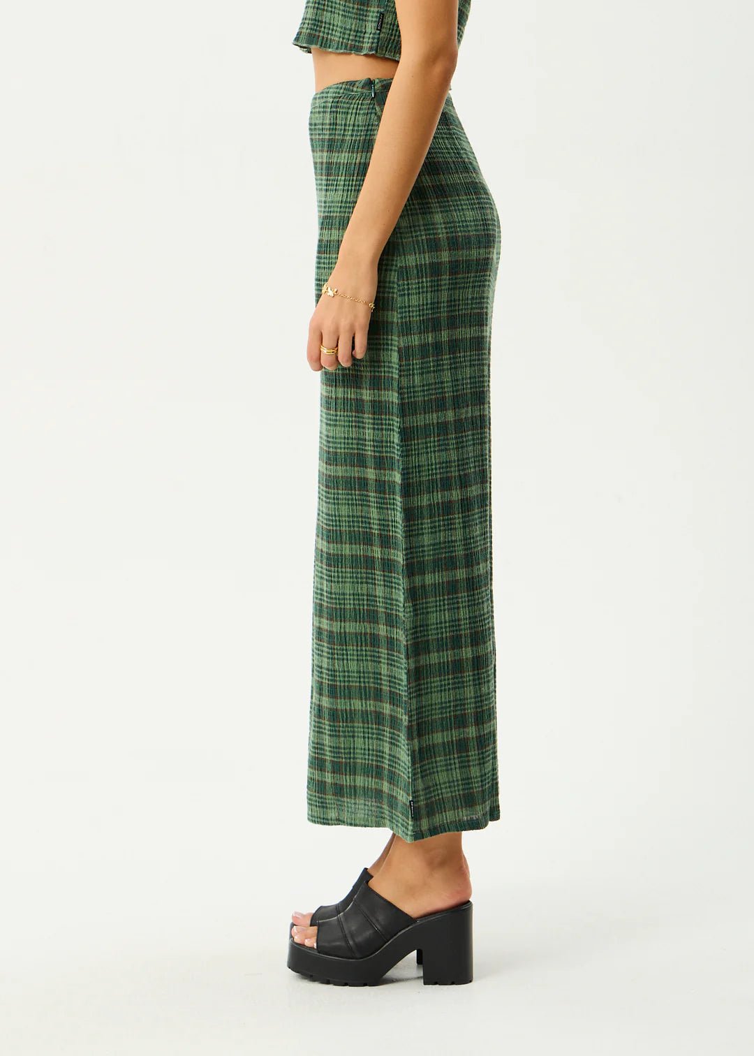 Seersucker Maxi Skirt - Check - Margaret River Hemp Co