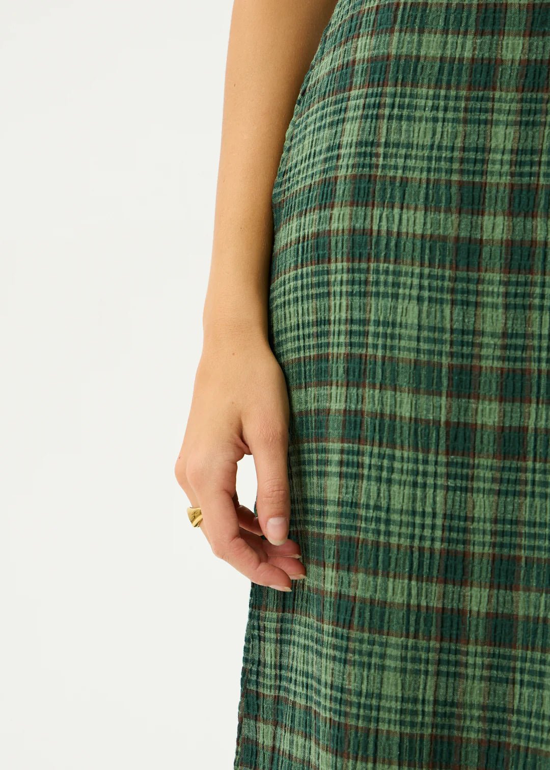 Seersucker Maxi Skirt - Check - Margaret River Hemp Co