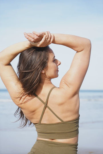 Sports Bra/Crossback - Olive - Margaret River Hemp Co