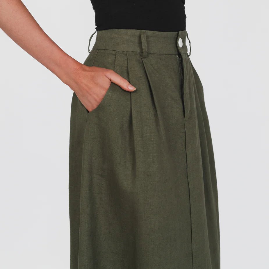 Tailored Midi Skirt - Margaret River Hemp Co