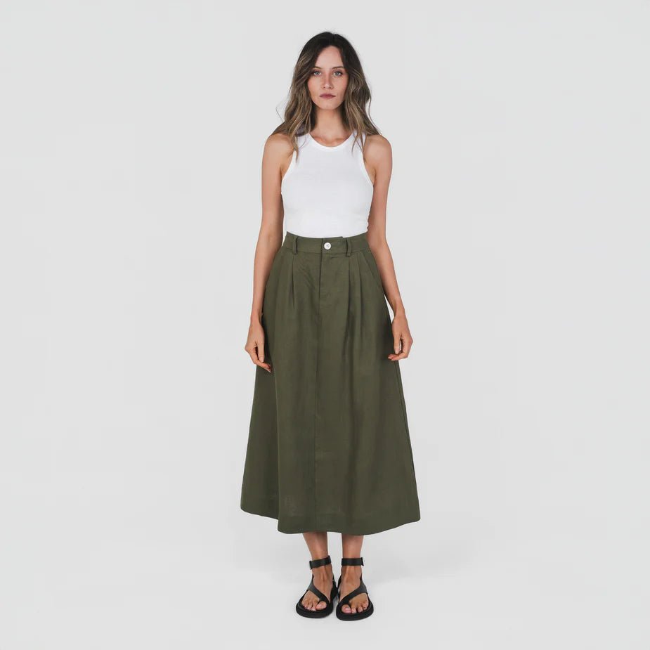Tailored Midi Skirt - Margaret River Hemp Co
