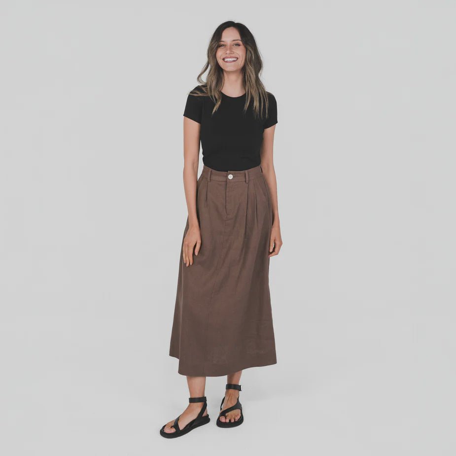 Tailored Midi Skirt - Margaret River Hemp Co