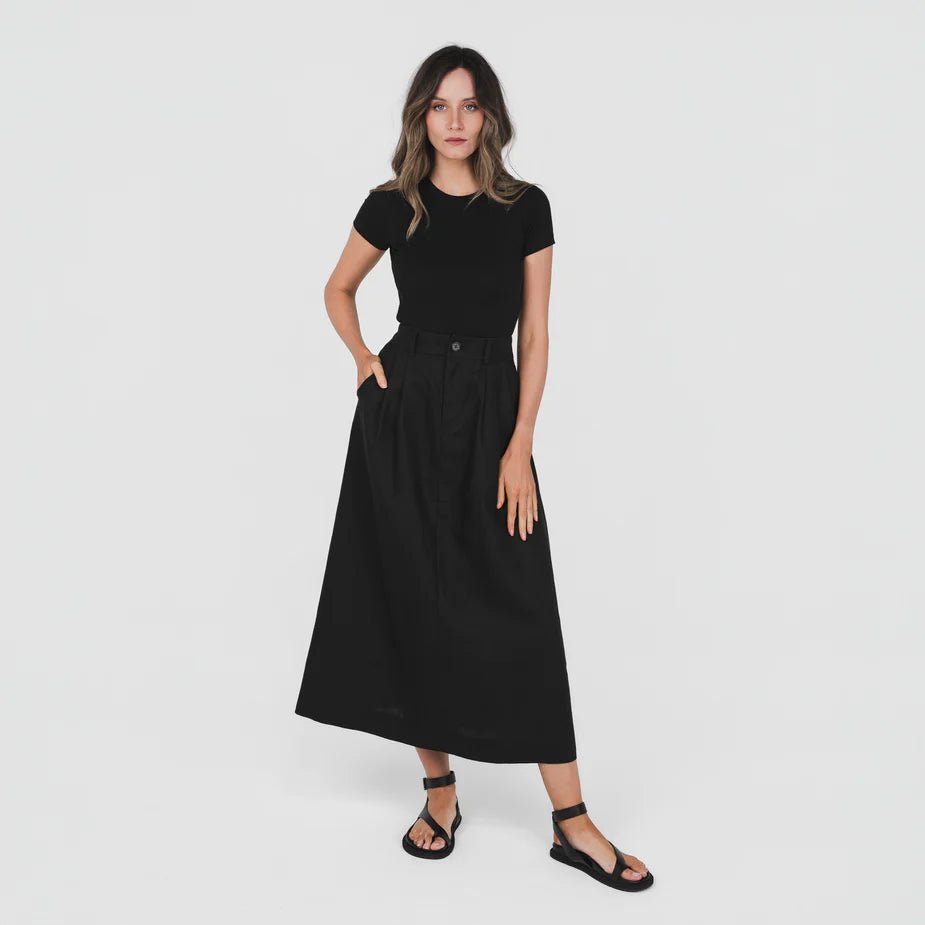 Tailored Midi Skirt - Margaret River Hemp Co
