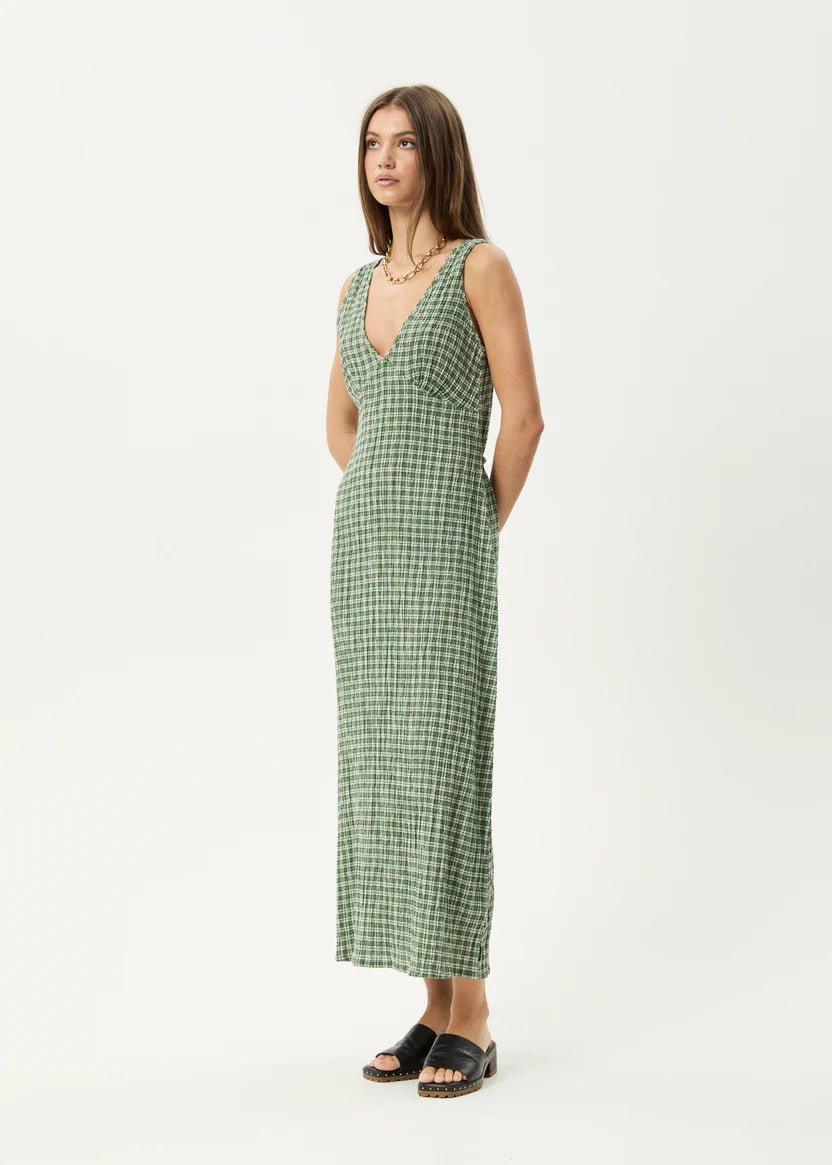 Tully Seersucker - Deep Green Check - Margaret River Hemp Co