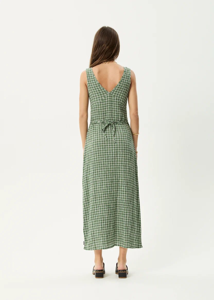 Tully Seersucker - Deep Green Check - Margaret River Hemp Co