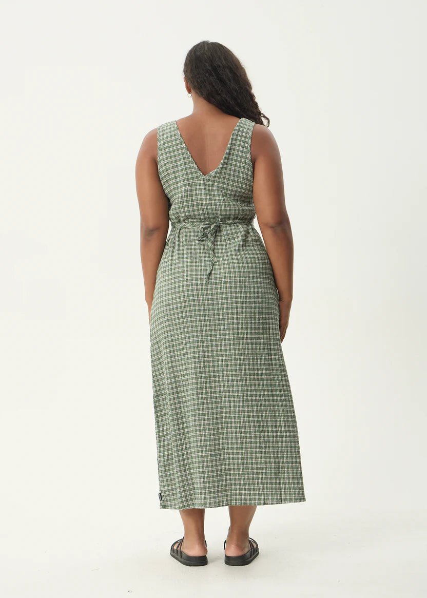 Tully Seersucker - Deep Green Check - Margaret River Hemp Co
