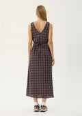 Tully-Seersucker Maxi Dress-Indigo Check - Margaret River Hemp Co