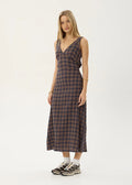 Tully-Seersucker Maxi Dress-Indigo Check - Margaret River Hemp Co