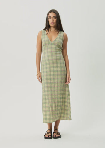 Tully Seersucker Maxi Dress - Position Green Check - Margaret River Hemp Co