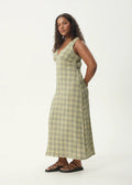 Tully Seersucker Maxi Dress - Position Green Check - Margaret River Hemp Co