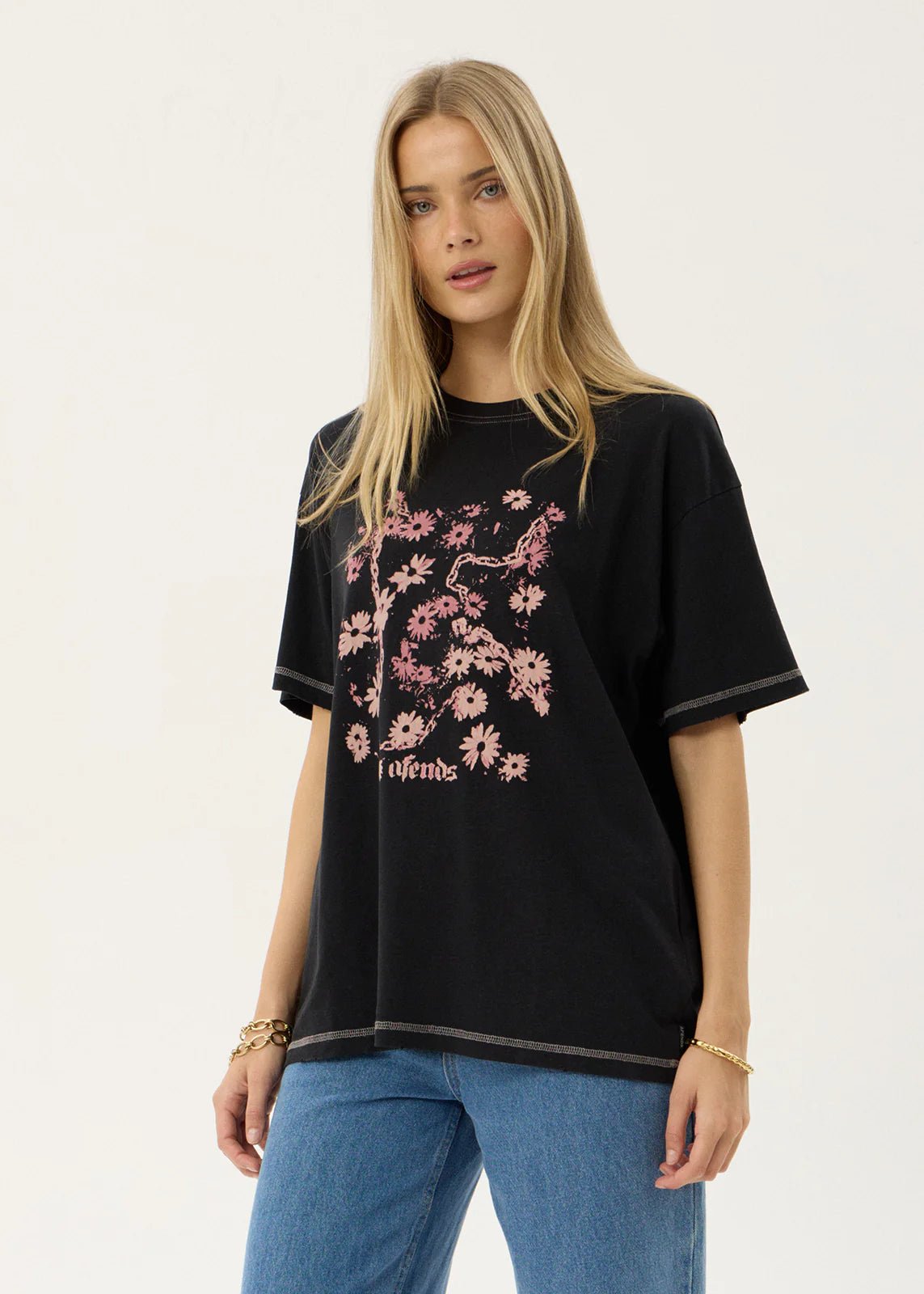 Unchained-Oversized Tee-Black - Margaret River Hemp Co