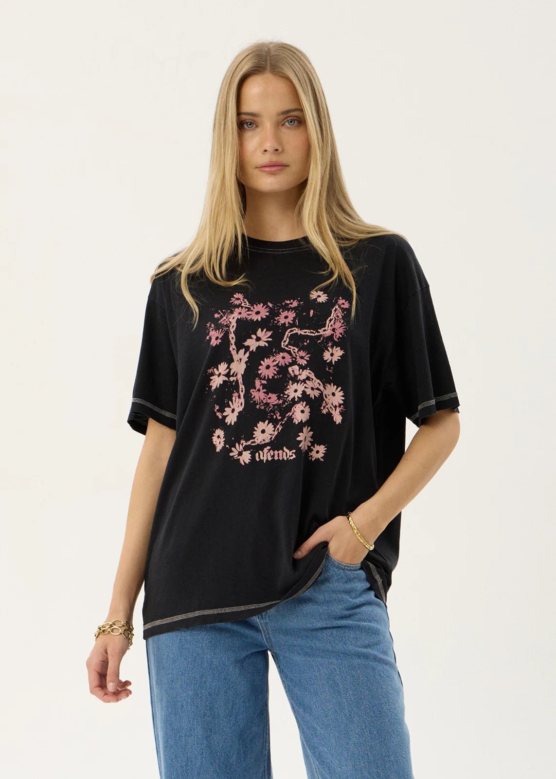 Unchained-Oversized Tee-Black - Margaret River Hemp Co