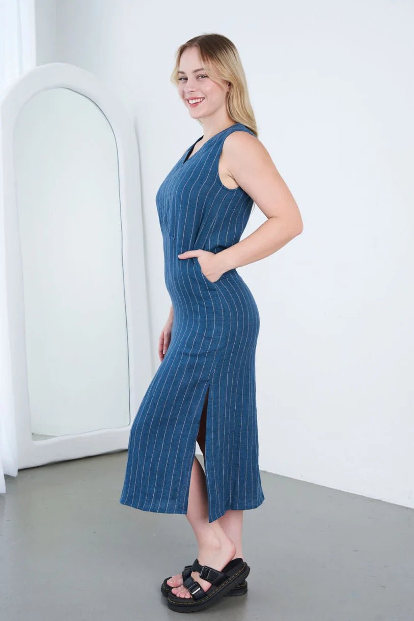 'V' Neck Dress - 100% Hemp - Margaret River Hemp Co