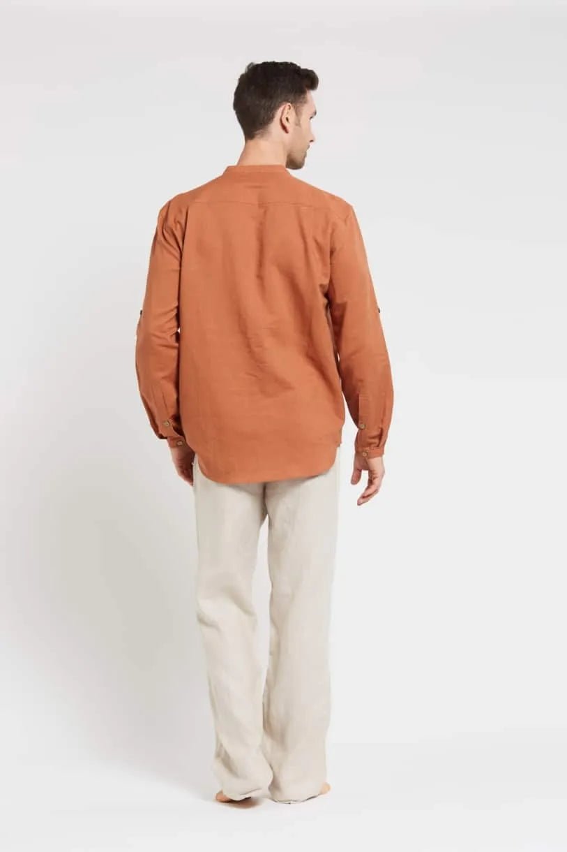 Men's Hemp Long Sleeve Grandpa Shirt - Margaret River Hemp Co