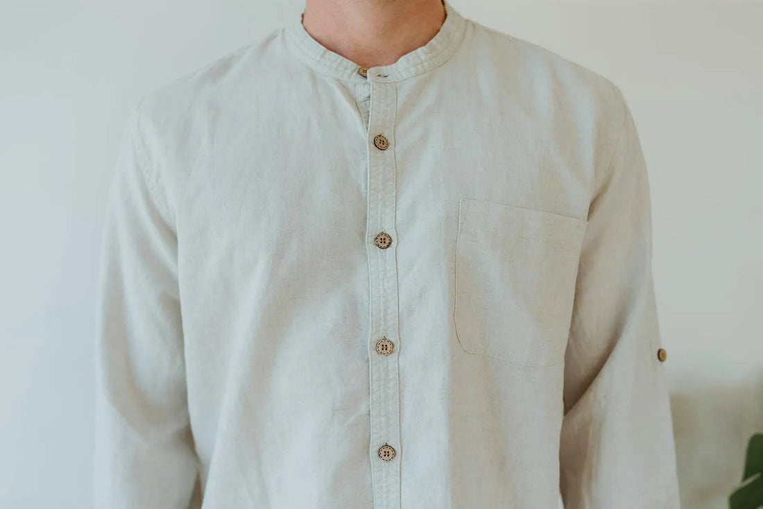 Men's Hemp Long Sleeve Grandpa Shirt - Margaret River Hemp Co