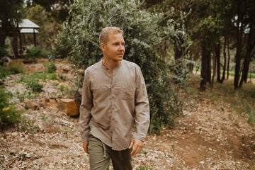 Men's Hemp Long Sleeve Grandpa Shirt - Margaret River Hemp Co