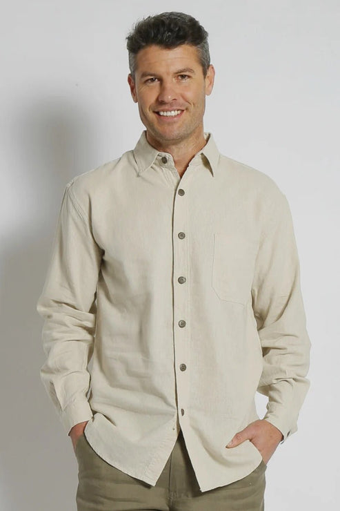 Patagonia 53138SP14 Hemp x Cotton Short Sleeve Hemp Shirt Box Shirt Men's Size L Hemp white type Vintage Second Hand