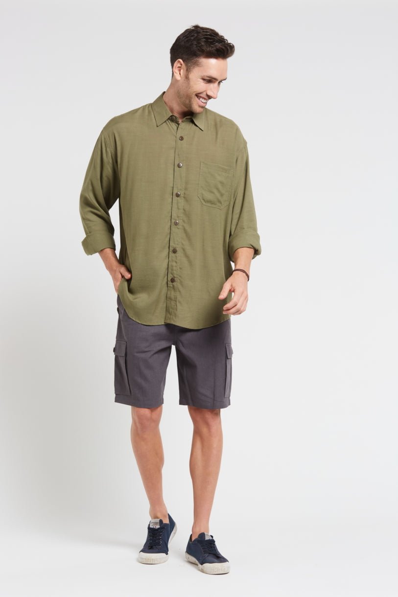 Men's Long Sleeve Hemp Rayon Shirt - Margaret River Hemp Co