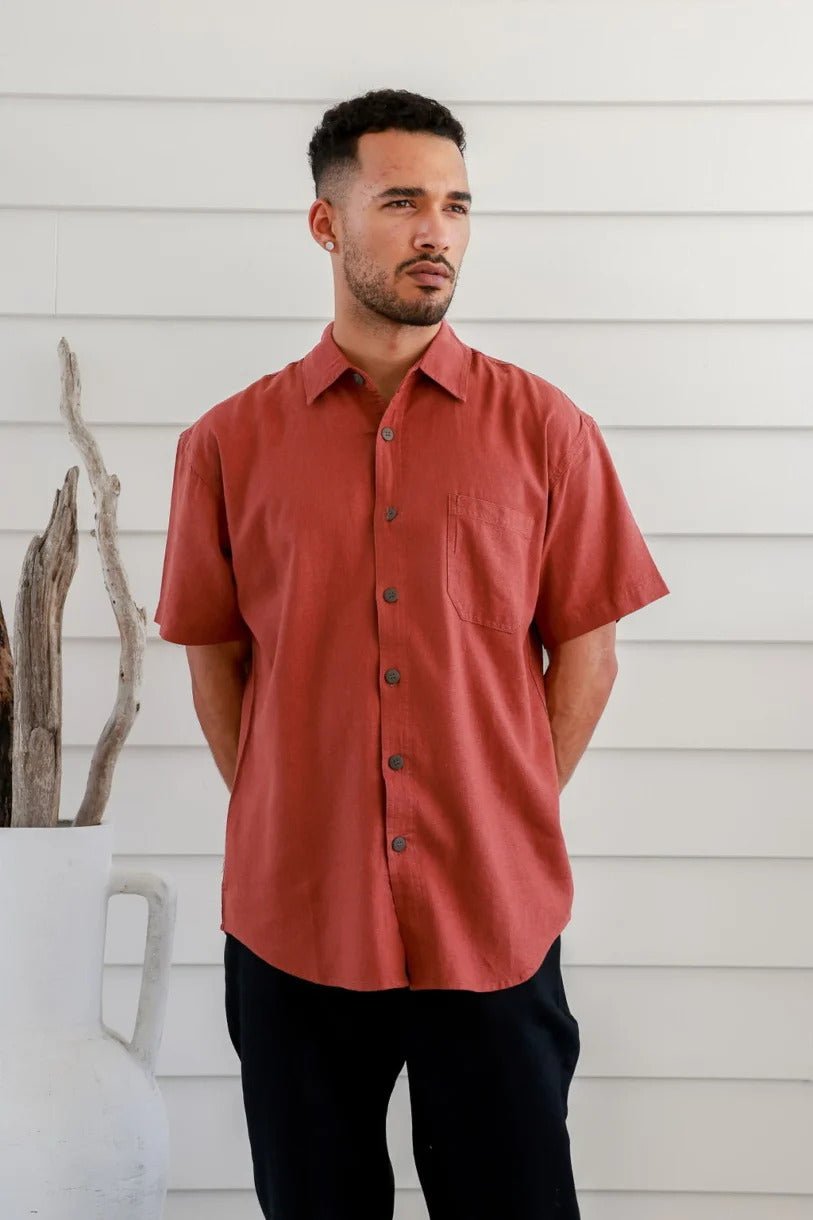 Men's Short Sleeve Hemp Rayon Shirt - Margaret River Hemp Co