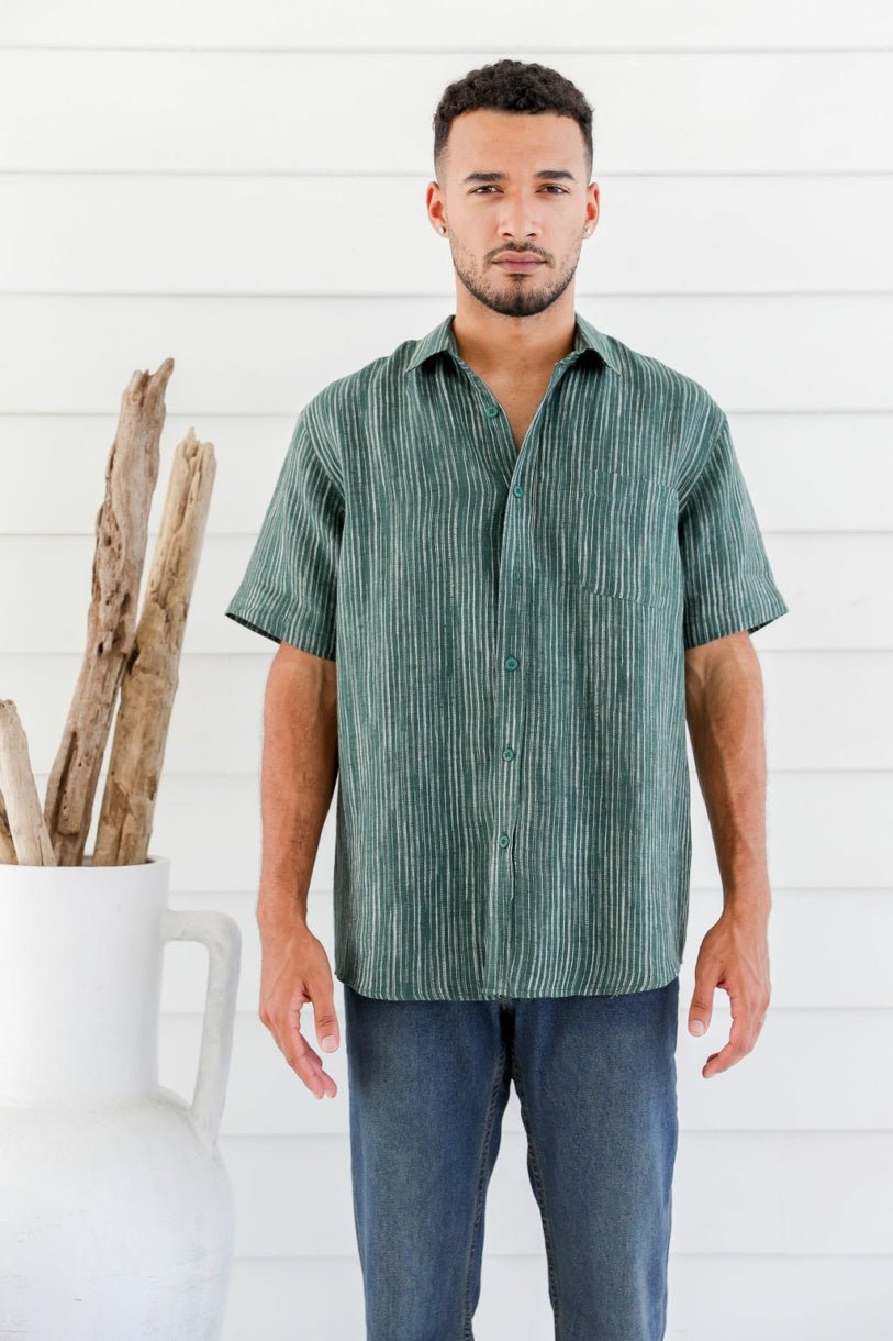 MST2221 Men's 100% Stripe Shirt - Margaret River Hemp Co