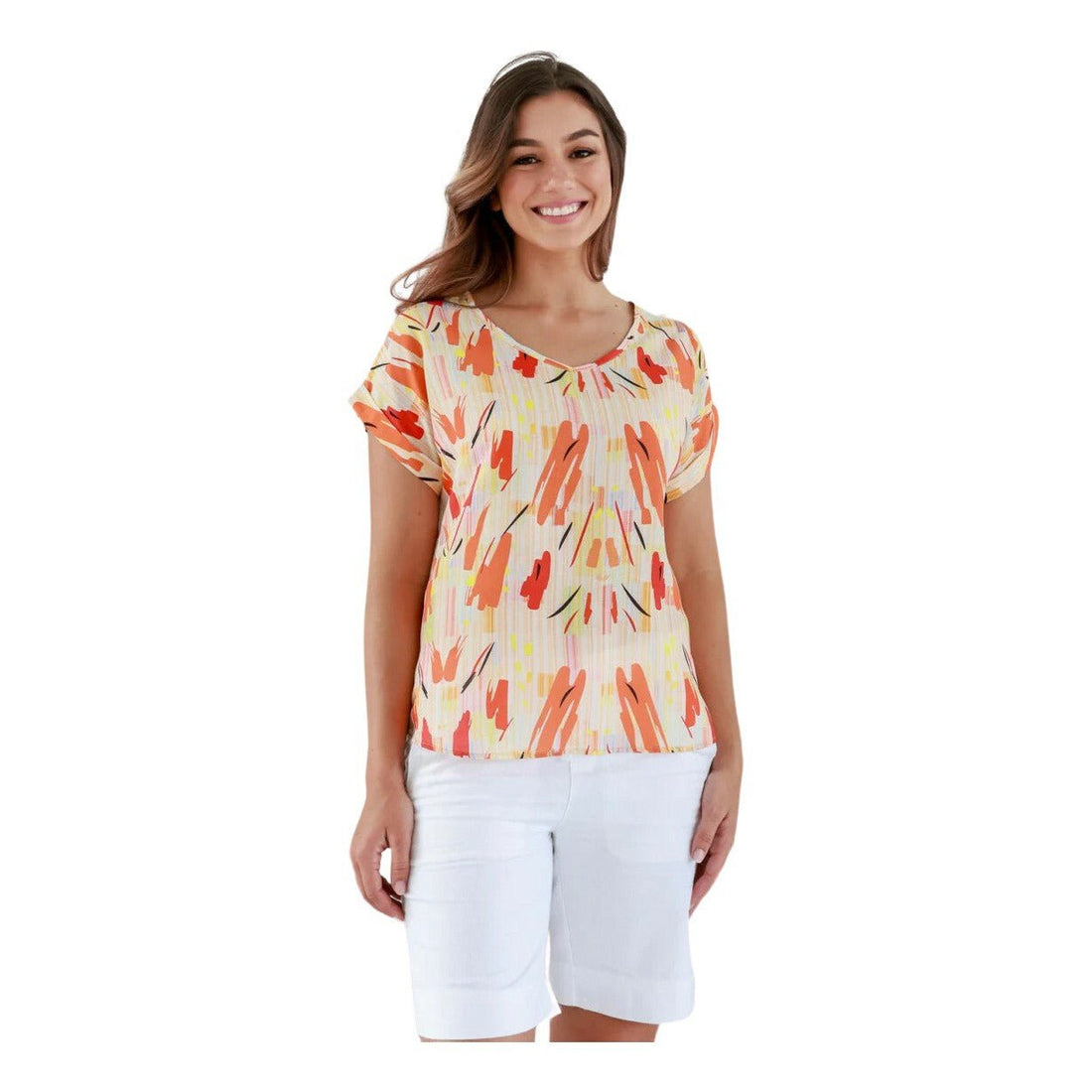 'V' Neck Pattern Shirt - Margaret River Hemp Co