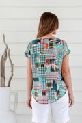 'V' Neck Pattern Shirt - Margaret River Hemp Co